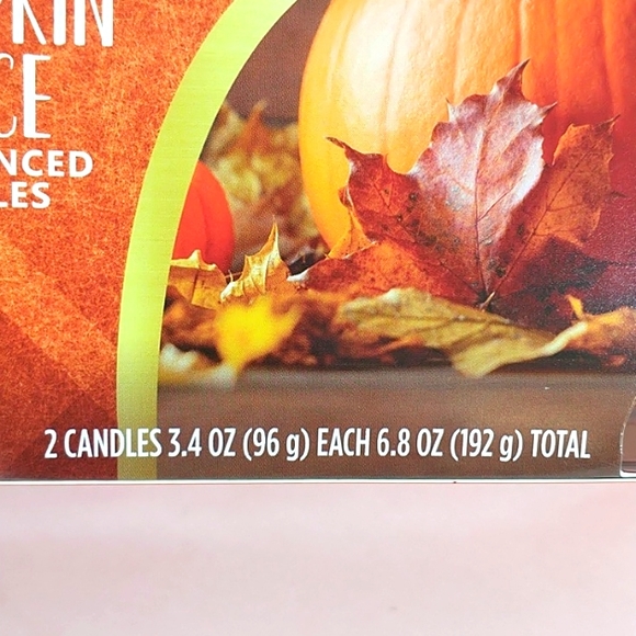 True Living Pumpkin Spice Fragranced Candles Two separate packages of 2 - Picture 3 of 6
